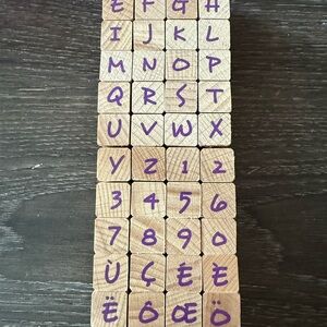 Wooden Alphabet and Number stampers set NEW